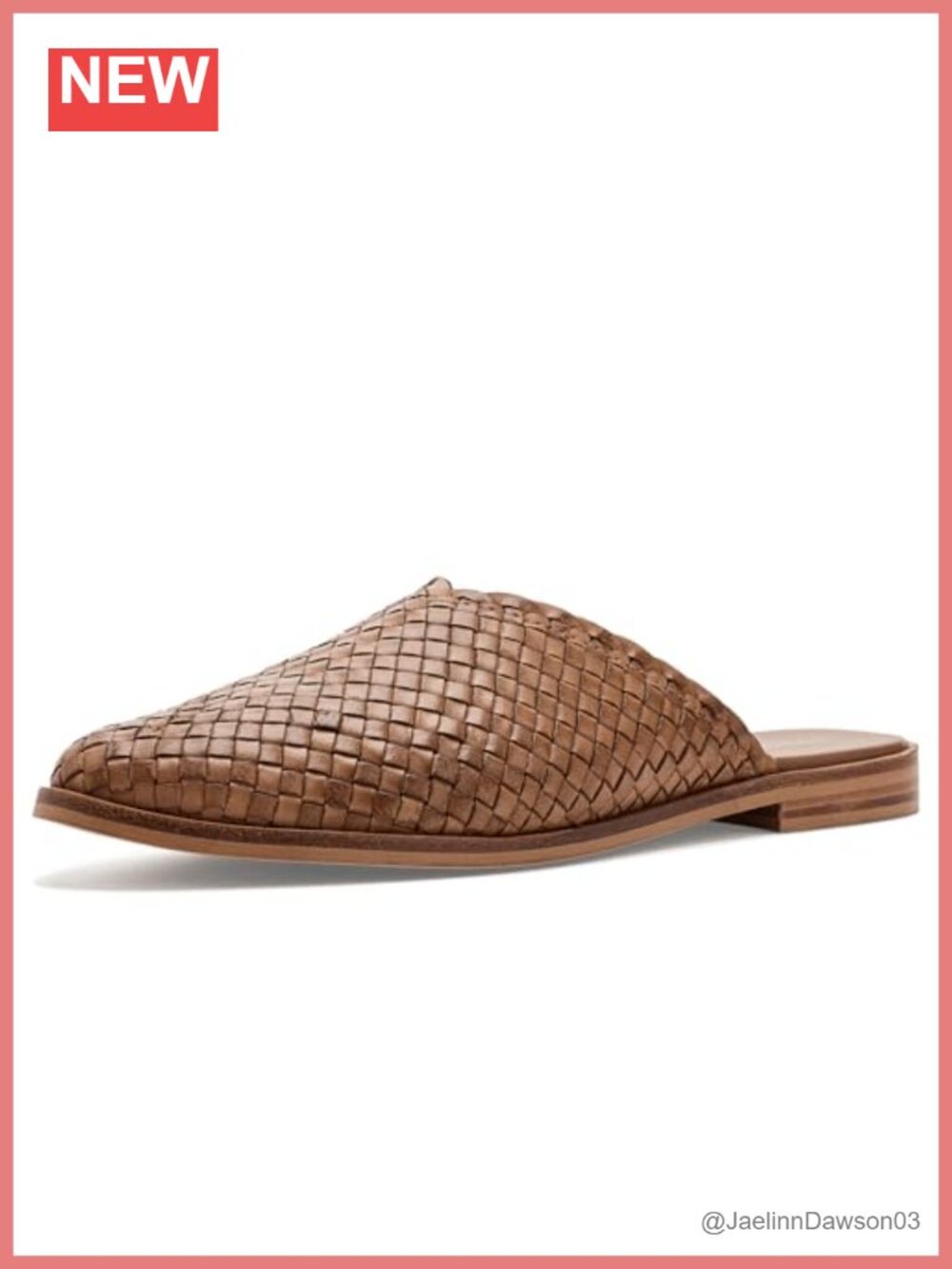 Leather Woven Slip-On Mule Flats, Almond Toe, Low Top, Comfort Shoes
